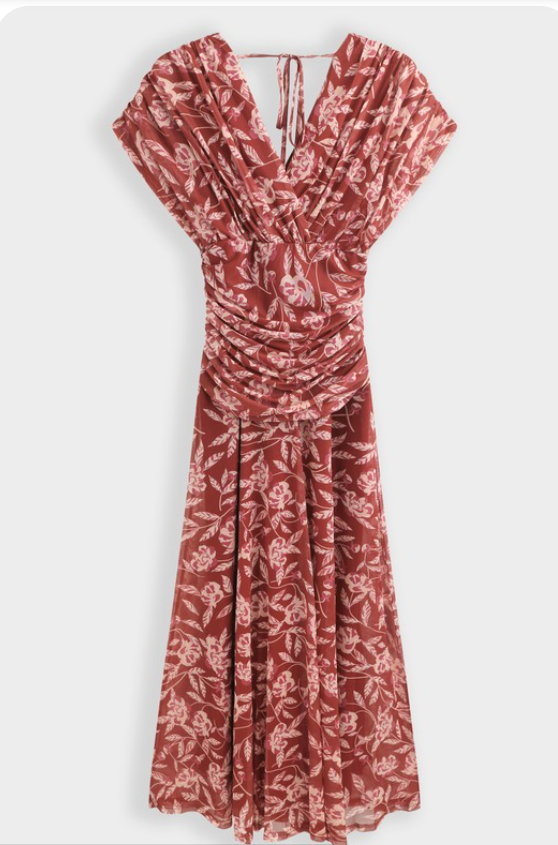 Valentina Floral Drape Maxi Dress – Summer Dress