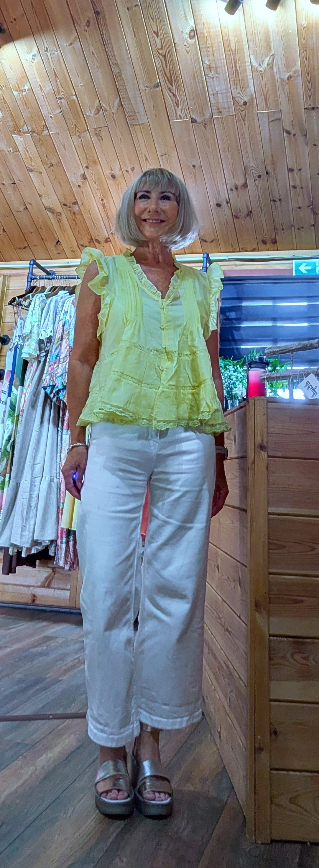 Edwina Cotton & Silk Frill Blouse