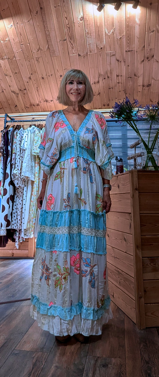 ditsydi wearing the Lucy floral viscose maxi dress in the DitsyDi boutique.