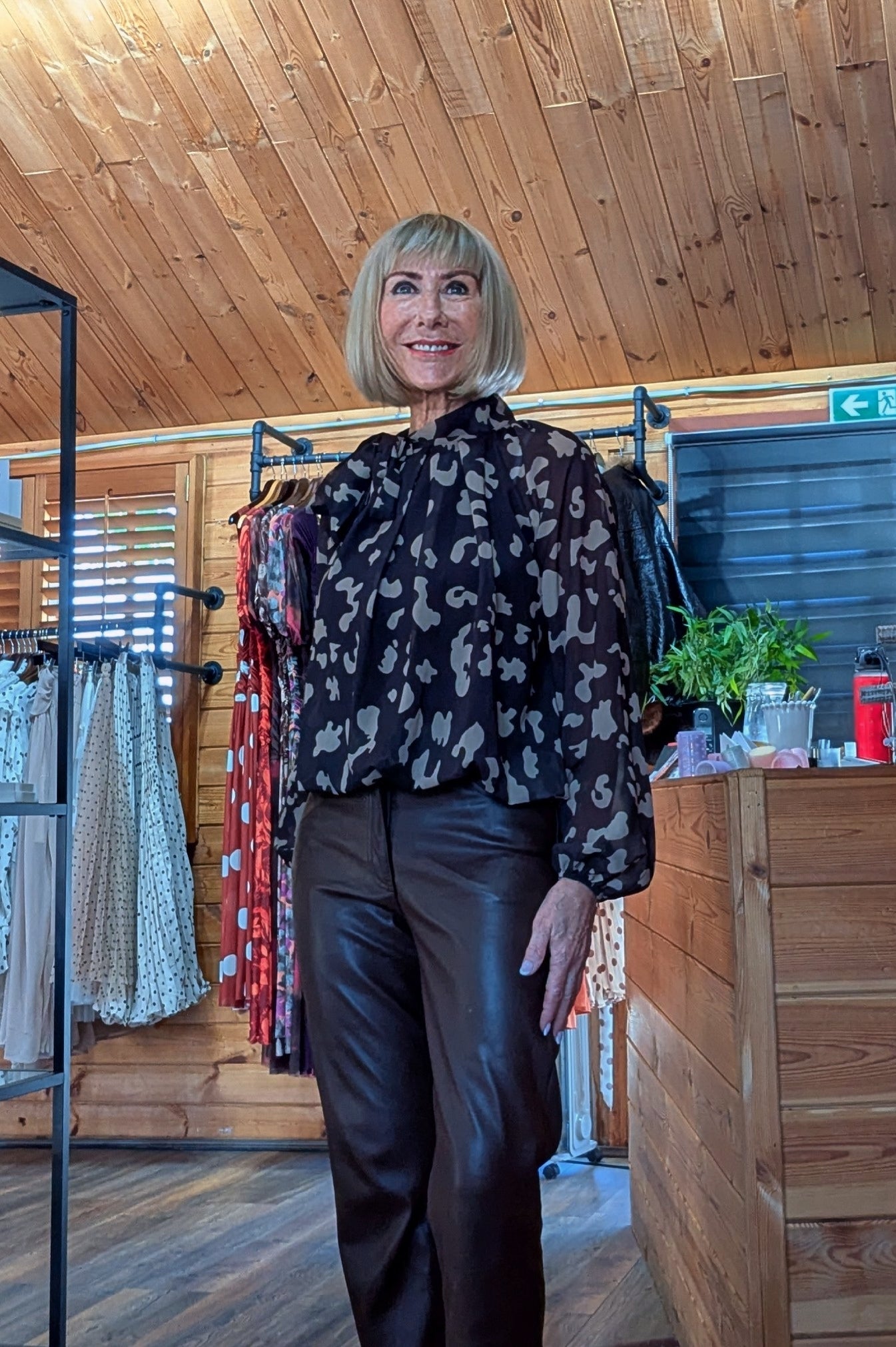 Carolyn Bow Tie Bubble Hem Blouse