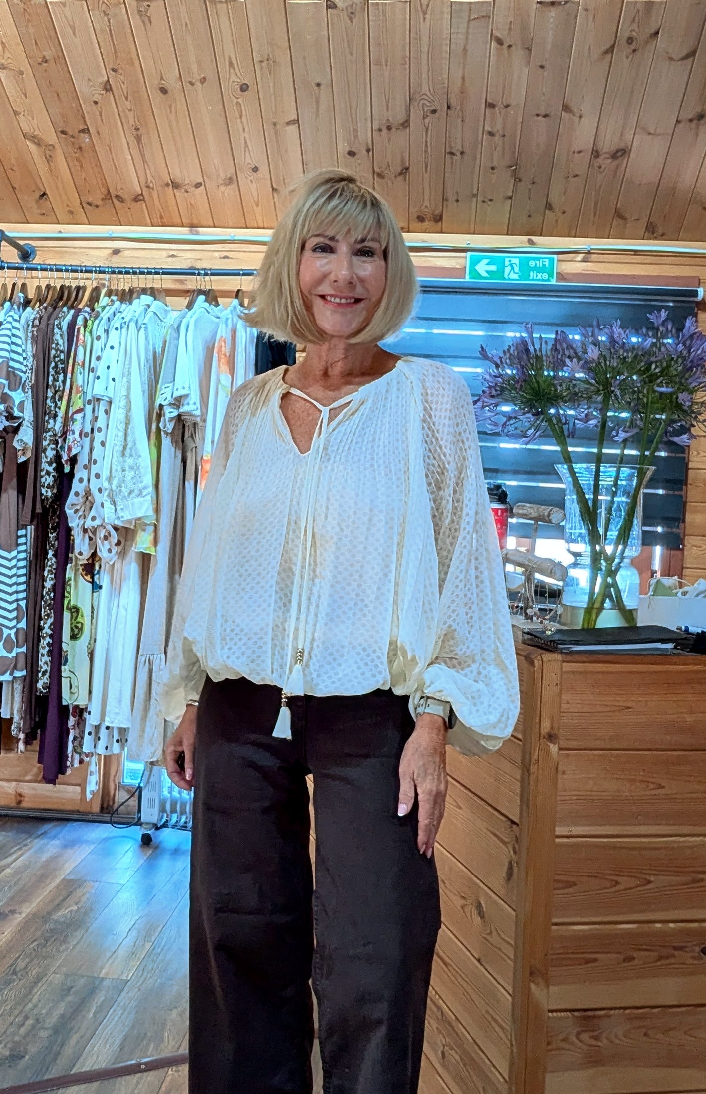Jasmine floral viscose blouse with a relaxed fit and softly draped shape.