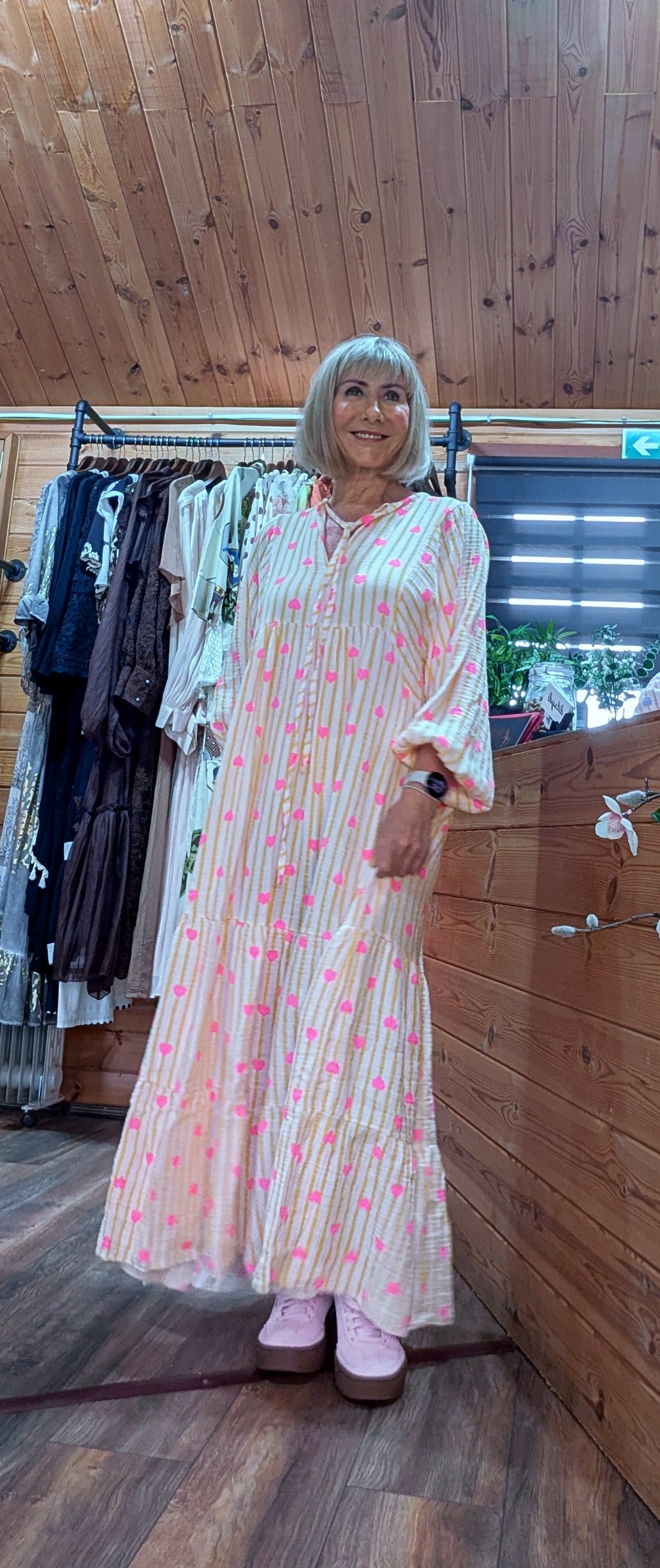 Cassie Cotton Boho Maxi Smocked Dress in Lemon
