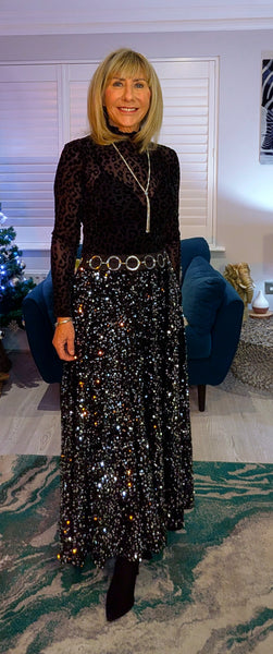 Noelle Sequin Skirt
