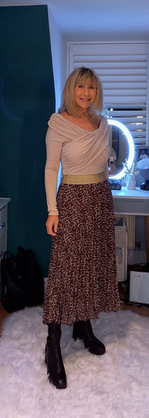 Wendy Animal Print Midi Skirt