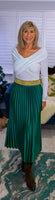 Trinny Pleated Midi Skirt in Apple Green