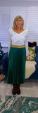 Trinny Pleated Midi Skirt in Apple Green