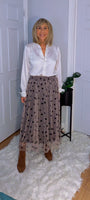 Annalise Tulle Skirt (Beige)