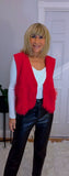 Rachel Sleeveless Faux Fur Cardigan