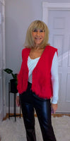 Rachel Sleeveless Faux Fur Cardigan
