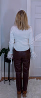 Gigi Feather Sweater  Ivory