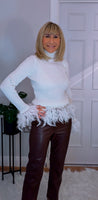 Gigi Feather Sweater  Ivory