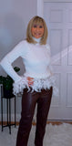 Gigi Feather Sweater  Ivory