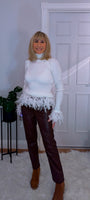 Gigi Feather Sweater  Ivory