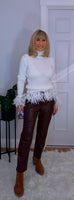 Gigi Feather Sweater  Ivory