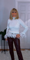 Gigi Feather Sweater  Ivory
