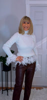 Gigi Feather Sweater  Ivory
