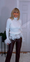 Gigi Feather Sweater  Ivory