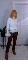 Gigi Feather Sweater  Ivory