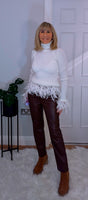 Gigi Feather Sweater  Ivory