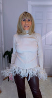 Gigi Feather Sweater  Beige