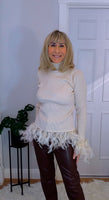 Gigi Feather Sweater  Beige
