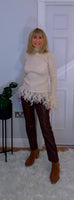 Gigi Feather Sweater  Beige