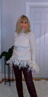 Gigi Feather Sweater  Beige