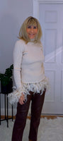Gigi Feather Sweater  Beige