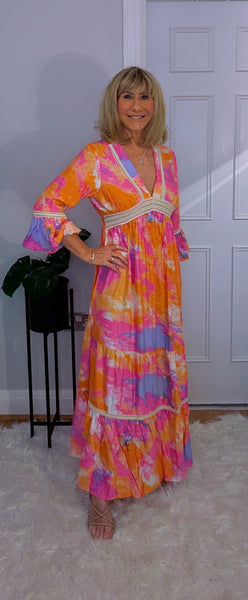 Emilie Tie-Dye Dress Pink