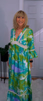 Emilie Tie-Dye Dress Green