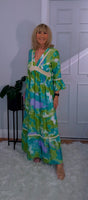 Emilie Tie-Dye Dress Green