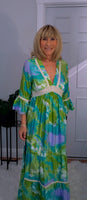 Emilie Tie-Dye Dress Green