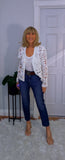 Lana Crochet Cardigan White