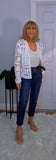 Lana Crochet Cardigan White