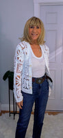 Lana Crochet Cardigan White