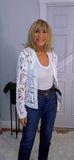 Lana Crochet Cardigan White