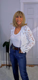 Lana Crochet Cardigan White