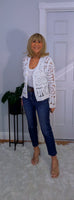 Lana Crochet Cardigan White