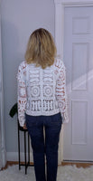 Lana Crochet Cardigan White