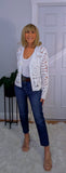 Lana Crochet Cardigan White