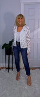 Lana Crochet Cardigan White