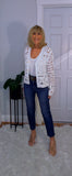 Lana Crochet Cardigan White
