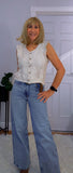 Iona Crochet Sleeveless Cardigan – Lightweight Cotton Layering