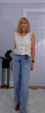 Iona Crochet Sleeveless Cardigan – Lightweight Cotton Layering