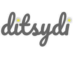 The word ditsydi with daisy flowers in place of the 'i's