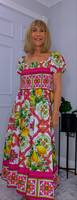 Blossom Bold Print Shirred Dresses