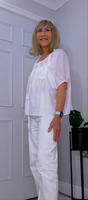 Clover White Silk Boho Blouse – Balloon Sleeves & Embroidered Floral Detail