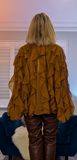 Edwina Frill Blouse – Caramel or Black V-Neck with Button Front