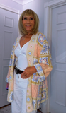 Gigi Crochet Cardigan – Pink, Blue & Beige