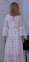 Jasmine Boho Embroidered Dress – White Viscose Summer Style